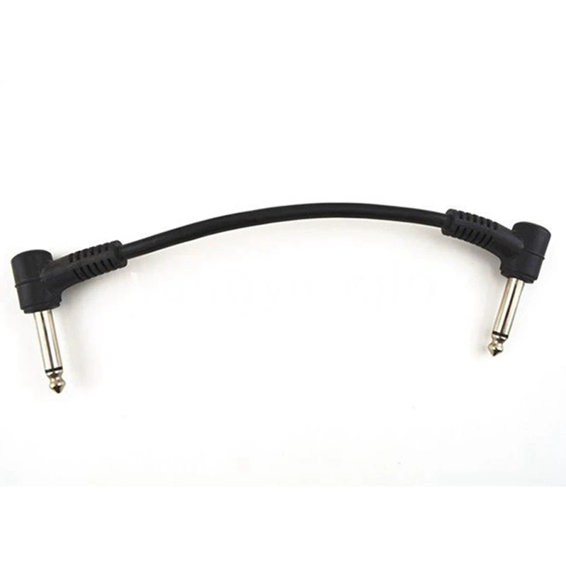 18 X кабели за електрическа китара, 6-инчов пластир кабел за педали ефекти с прав ъгъл 1/4 инча, черен
