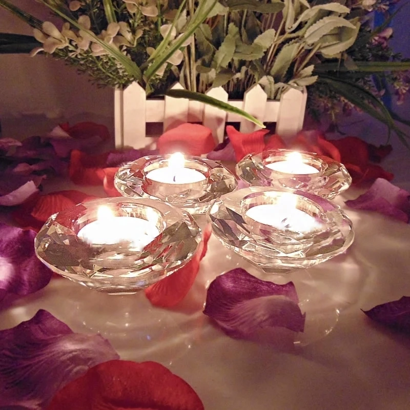 Бижута от диамантени свещници Подпори за вечеря на свещи, Кристални свещи за сватбени партита Проста украса на масата във вид на свещници