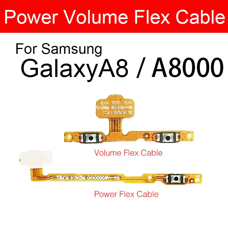 Гъвкав захранващ кабел и силата на звука За Samsung Galaxy A8 SM-A8000 A8000 Преминете на Хранене и регулиране на Звука Страничният Бутон Кей Гъвкав Кабел Лента Детайли
