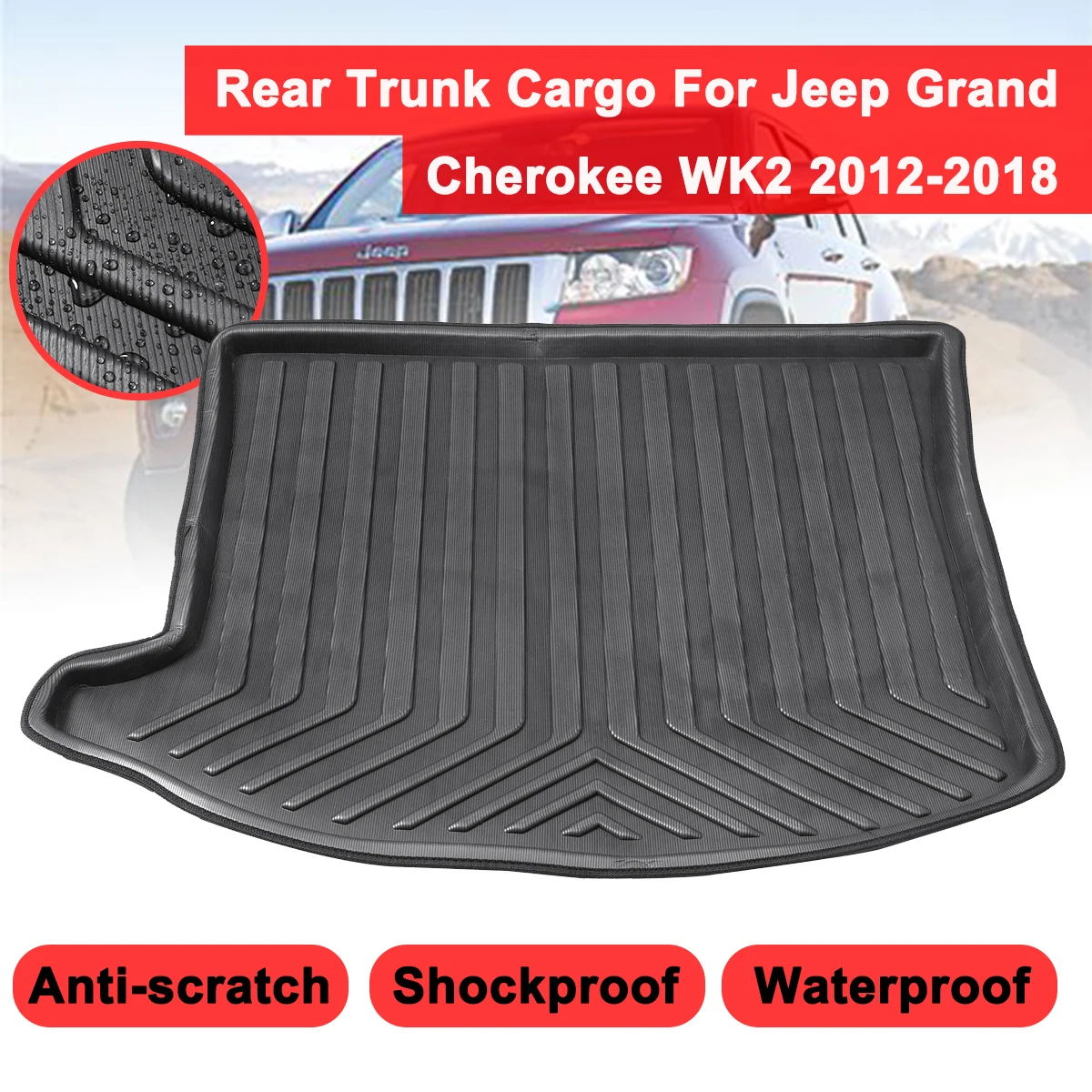 За Jeep Grand Cherokee WK2 2012 2013 2014-2018 Подложка За Багажника Заден Подложка Багажника Тава За Товари на Пода на Килима Грязезащитная Панел Защитен Протектор