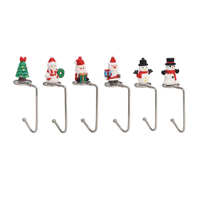 Коледни Държачи За Отглеждане на Дядо коледа, Снежен човек Коледно Дърво Закачалки за Чорапи за Камината, Коледни Манто Куки Закачалка