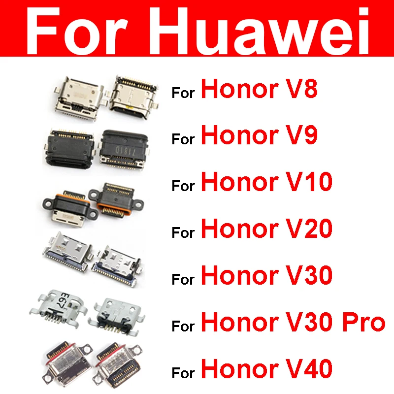 Конектор Micro USB Конектор за Док-Станция За Huawei Honor V8 V9 V10 V20 V30 V30Pro V40 Type C Usb Порт За Зареждане на резервни Части За Зарядно Устройство