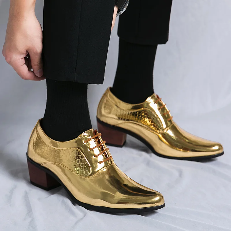 Мъжки официалната обувки, бизнес модела обувки на висок ток, мъжки oxfords, мъжки официалната обувки с остри пръсти, луксозни кожени обувки за сватбени партита